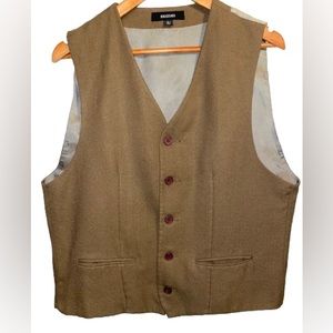 J Riggings Mens Chocolate Brown Vest 5 Button Size L  Chocolate Lining